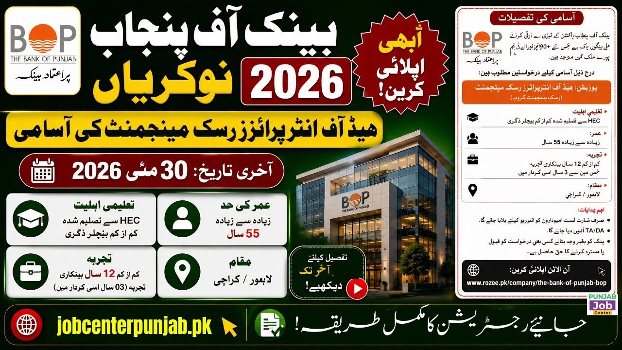 Bank of Punjab Jobs 2026