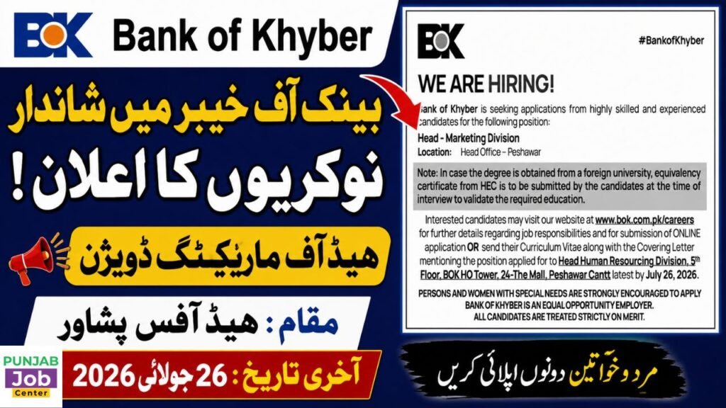 Bank of Khyber Jobs 2026