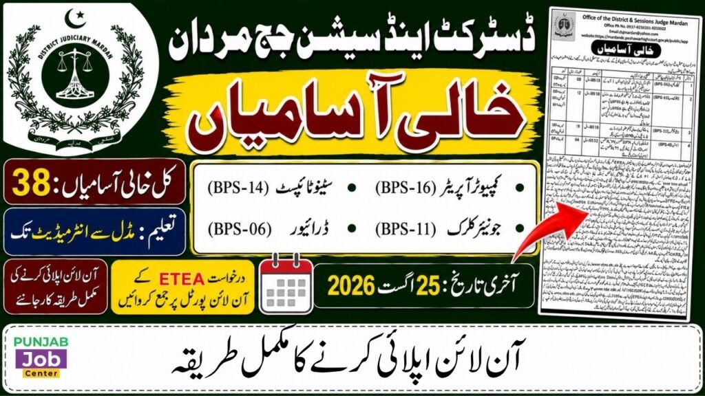 District & Sessions Judge Mardan Jobs 2026
