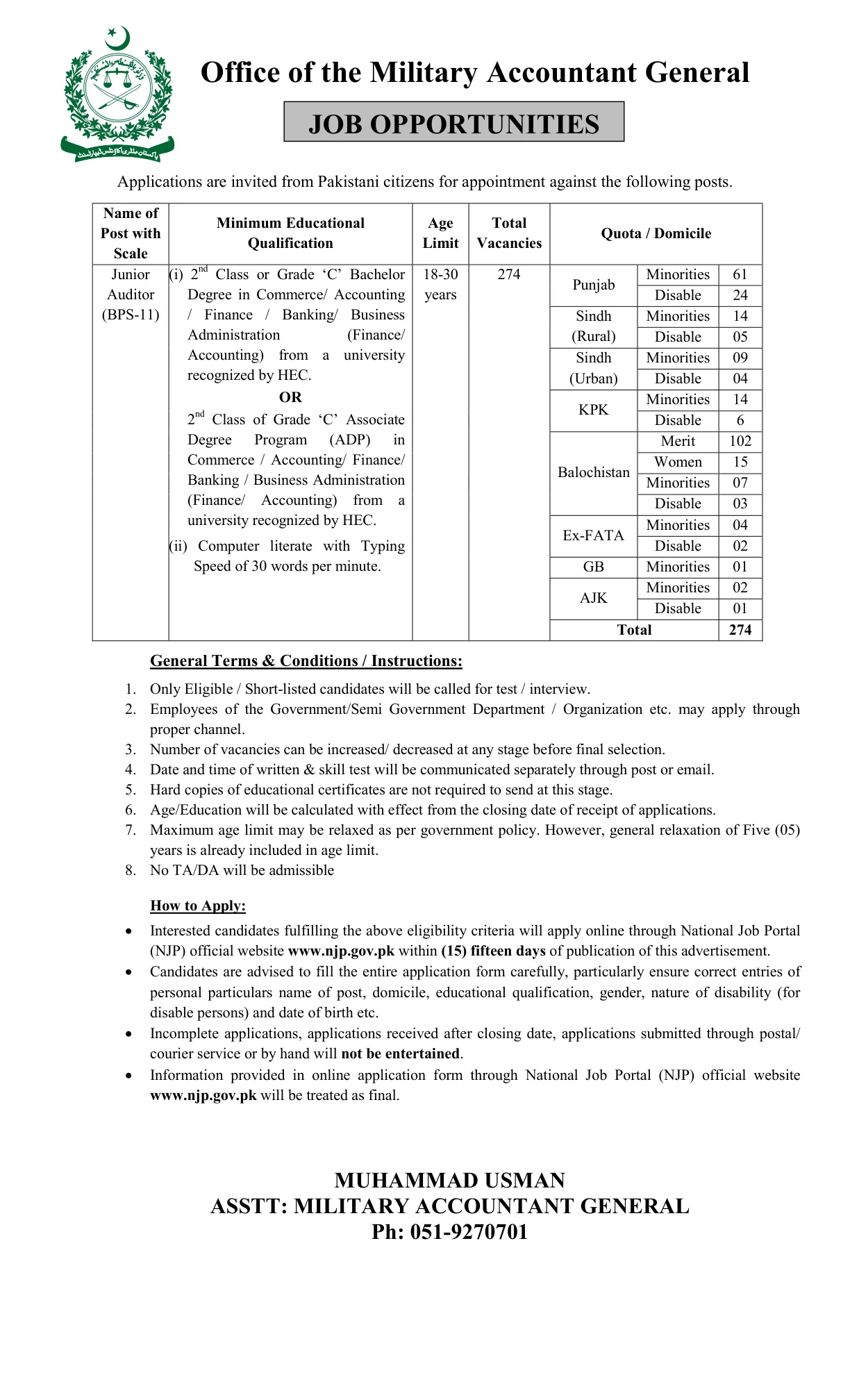 Military Accountant General Jobs 2026