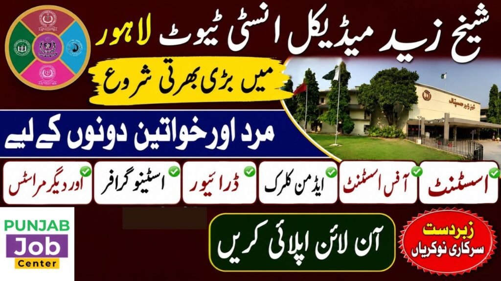 Shaikh Zayed Medical Institute Lahore Jobs 2026