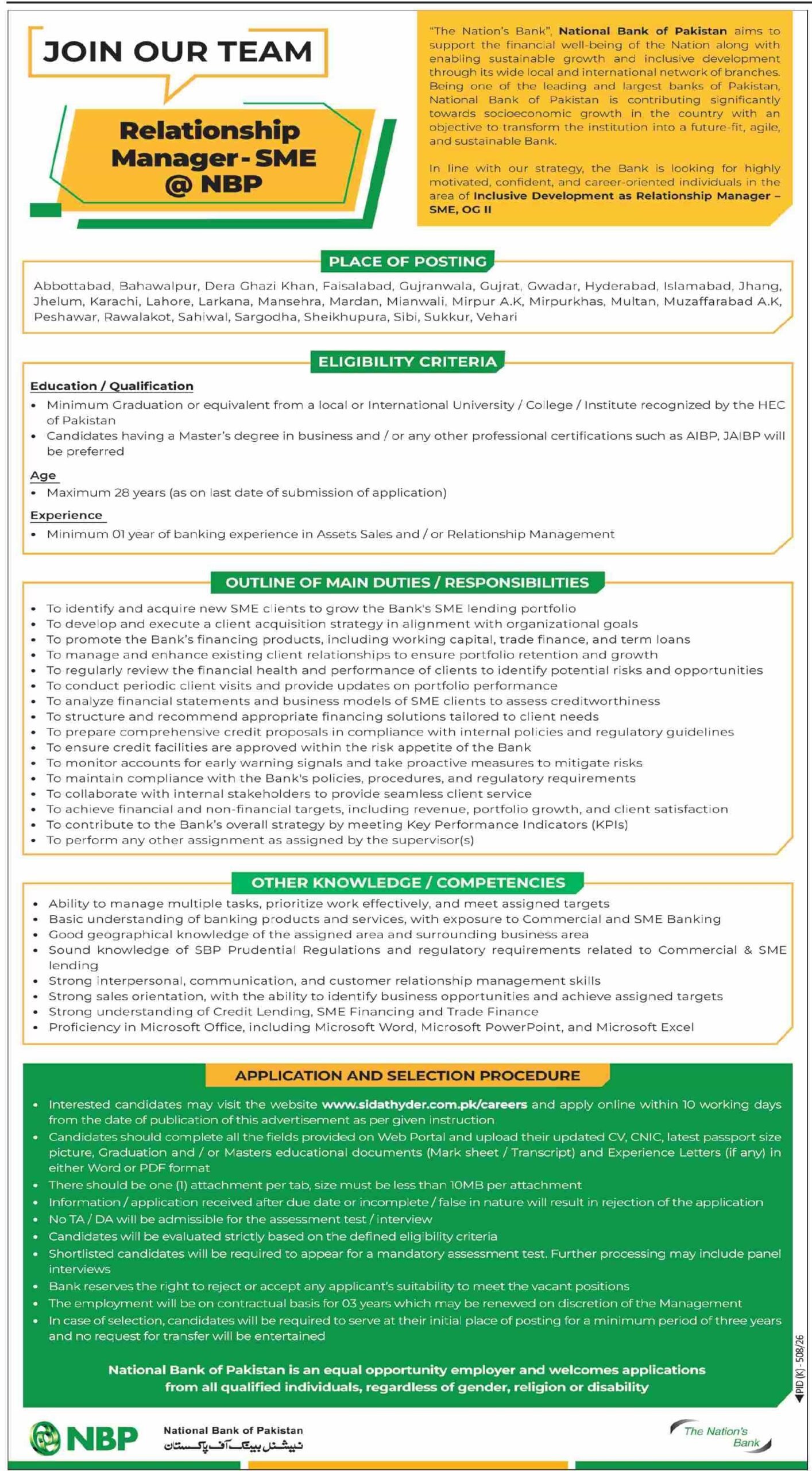 National Bank of Pakistan NBP Jobs 2026