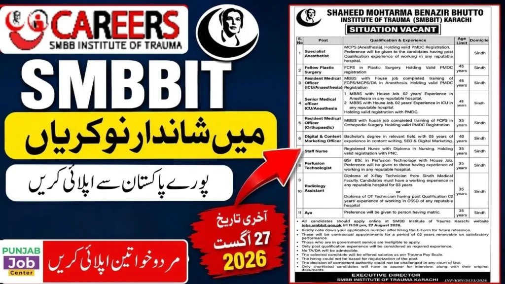SMBBIT Karachi Jobs 2026